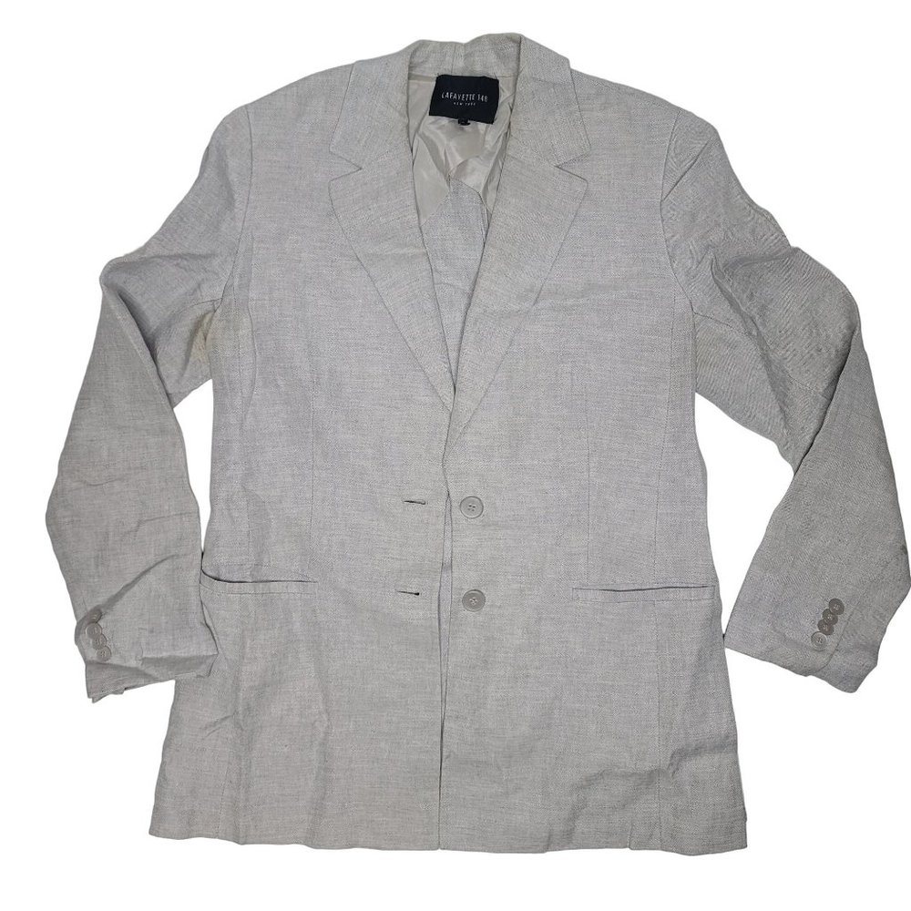 Lafayette 148 blazer grey size 10 flawed diy cleaning needed